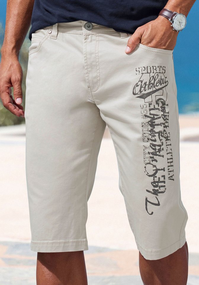 John Devin Bermudas - bedruckte Shorts aus elastischer Baumwollmischung mit großem Druck auf dem Bein, 3/4 Shorts – Bild 3 von 5