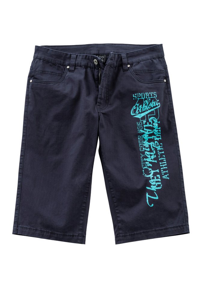 John Devin Bermudas - bedruckte Shorts aus elastischer Baumwollmischung mit großem Druck auf dem Bein, 3/4 Shorts – Bild 2 von 5