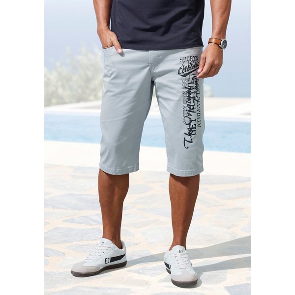 John Devin Bermudas - bedruckte Shorts aus elastischer Baumwollmischung mit großem Druck auf dem Bein, 3/4 Shorts