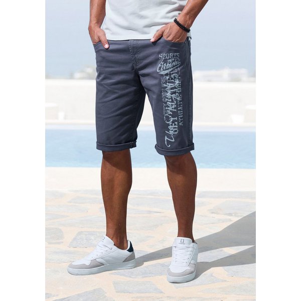 John Devin Bermudas - bedruckte Shorts aus elastischer Baumwollmischung mit großem Druck auf dem Bein, 3/4 Shorts