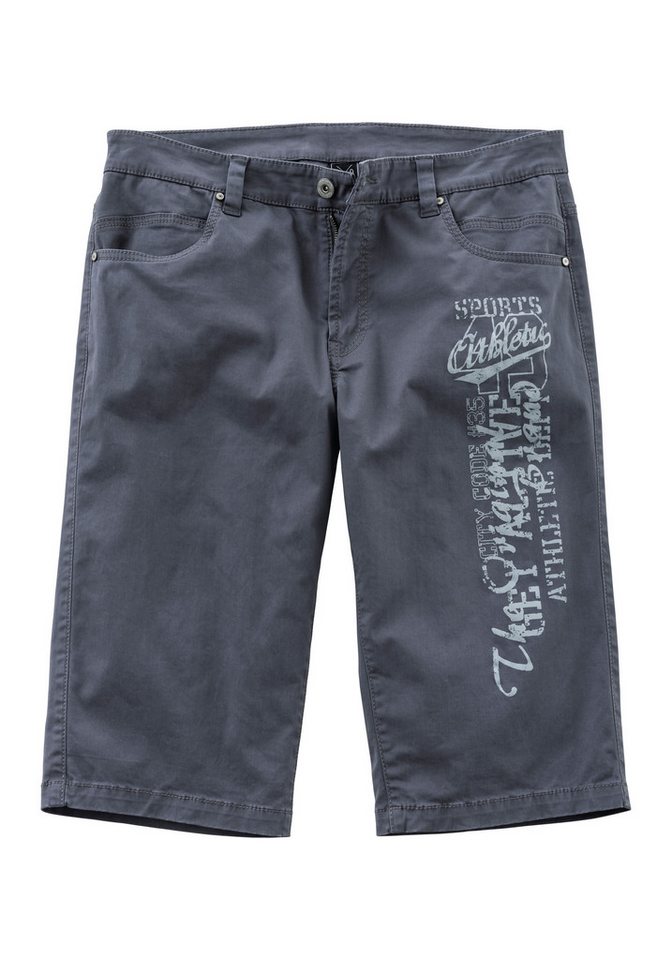 John Devin Bermudas - bedruckte Shorts aus elastischer Baumwollmischung mit großem Druck auf dem Bein, 3/4 Shorts – Bild 2 von 5