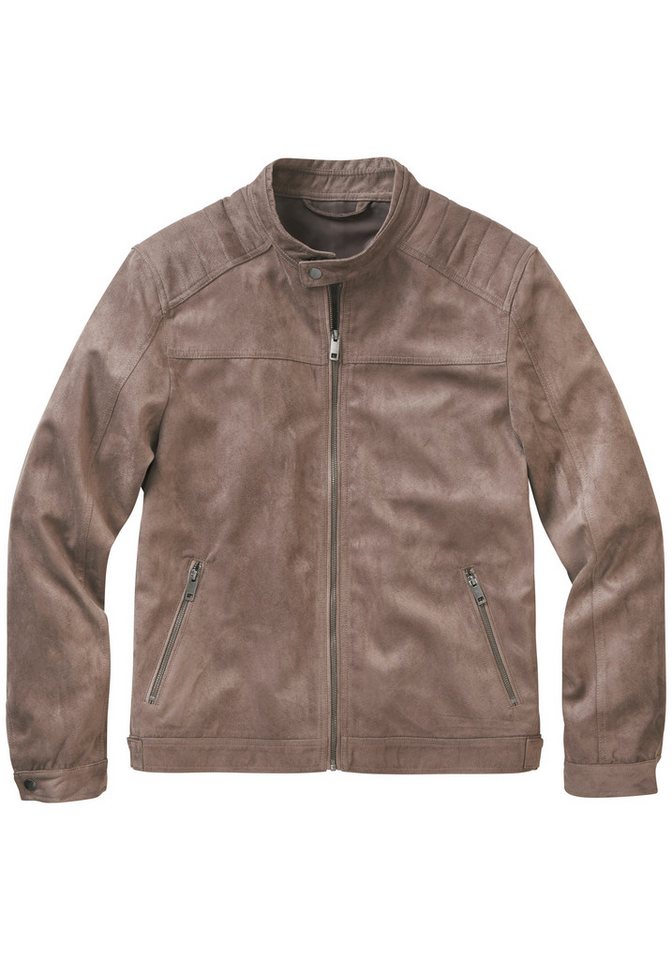 John Devin Bikerjacke, Übergangsjacke in Veloursleder-Optik bis Größe 5XL Schultern mit typischer Absteppung – Bild 2 von 5