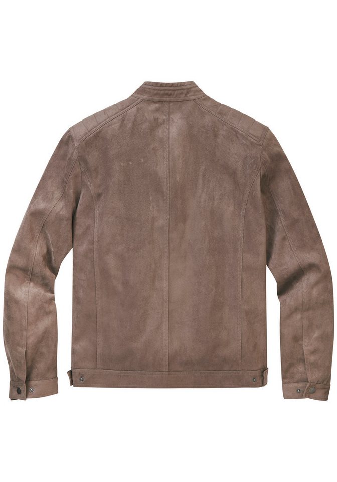 John Devin Bikerjacke, Übergangsjacke in Veloursleder-Optik bis Größe 5XL Schultern mit typischer Absteppung – Bild 4 von 5