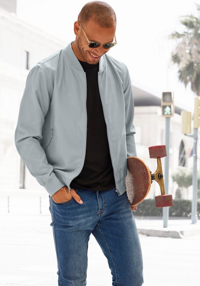 John Devin Bomberjacke / Blouson mit Rippkragen, bis Größe 5XL, Pilotenjacke / Übergangsjacke mit Innentasche, regular fit – Bild 4 von 5