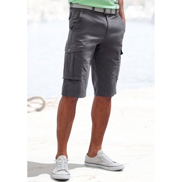 John Devin Cargobermudas aus elastischer Baumwollmischung mit Seitentaschen, 3/4 Shorts