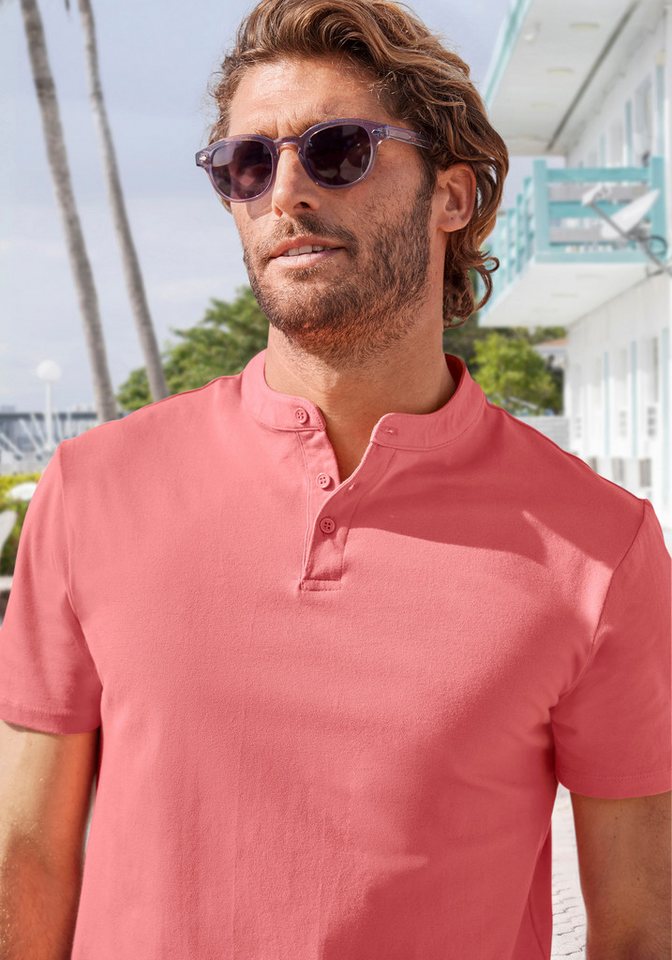 John Devin Henleyshirt mit Stehkragen, Regular-Fit, aus Baumwoll-Piqué – Bild 3 von 5