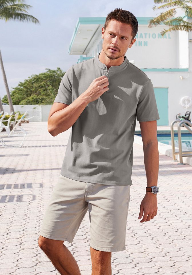John Devin Henleyshirt mit Stehkragen, Regular-Fit, aus Baumwoll-Piqué – Bild 4 von 5