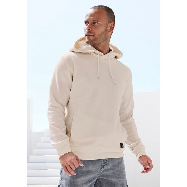 John Devin Hoodie Langarm, Sweatshirt mit Rundhals und Kapuze, Baumwollmischung