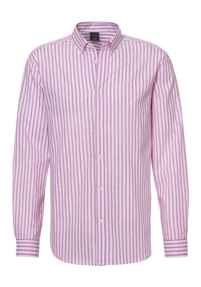 John Devin Langarmhemd, Streifenhemd langarm mit Button-down-Kragen aus leichter Baumwoll-Webware, Regular-fit – Bild 2 von 5