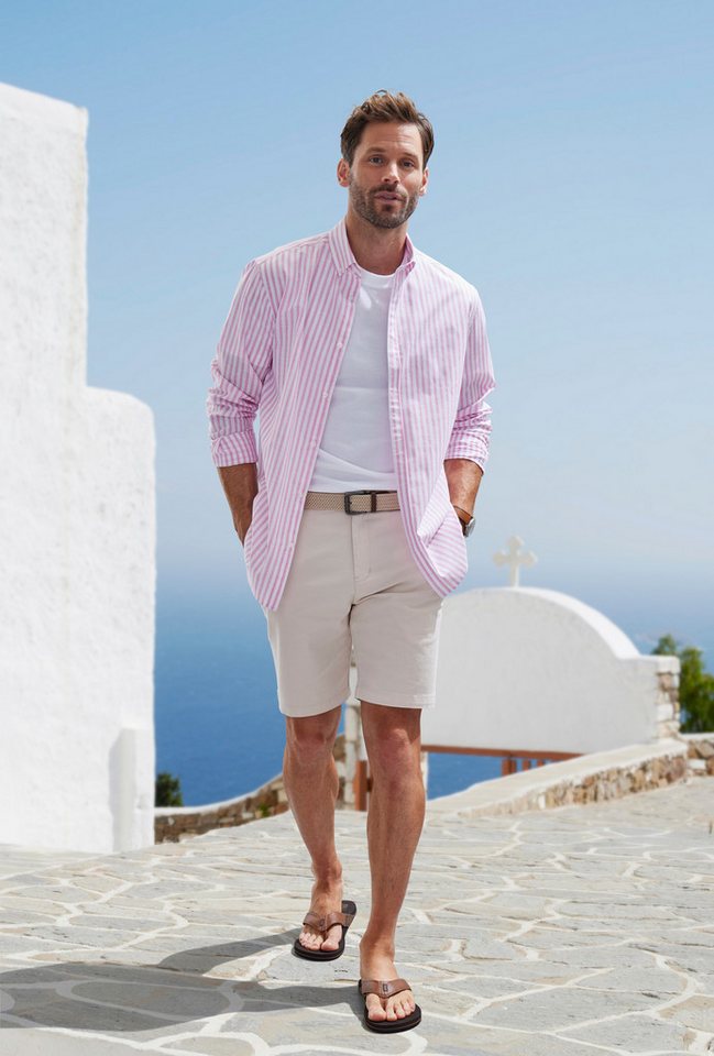 John Devin Langarmhemd, Streifenhemd langarm mit Button-down-Kragen aus leichter Baumwoll-Webware, Regular-fit – Bild 5 von 5