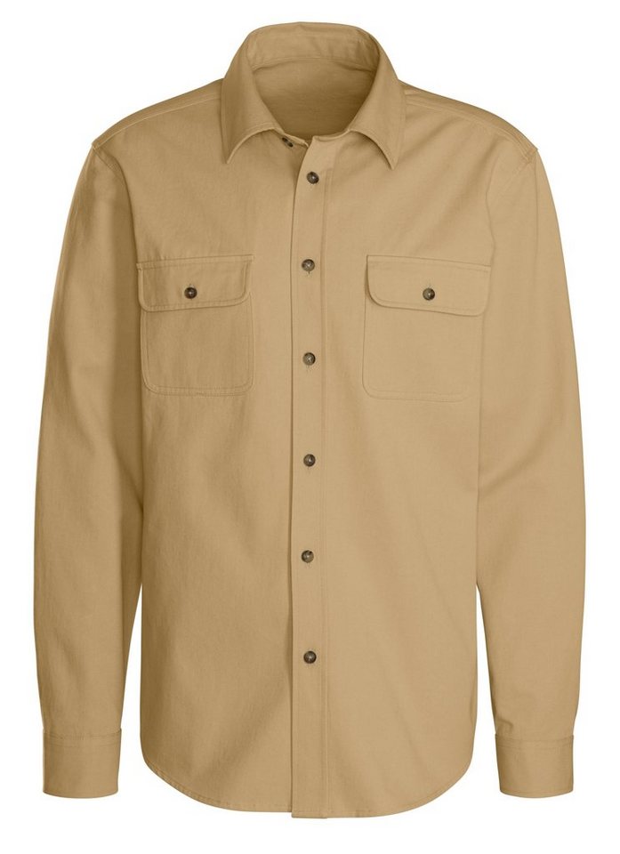 John Devin Langarmhemd Overshirt aus reiner Baumwolle, mit aufgesetzten Taschen – Bild 2 von 5