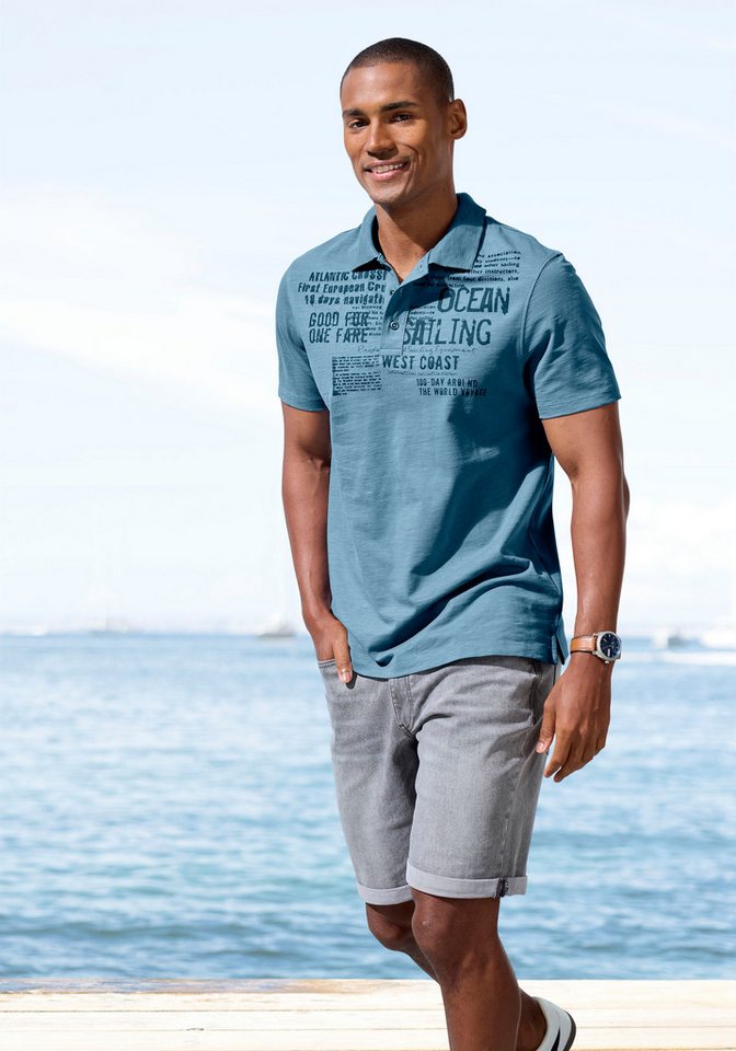 John Devin Poloshirt mit Print Regular-Fit, aus Slub-Qualität, mit Print – Bild 5 von 5
