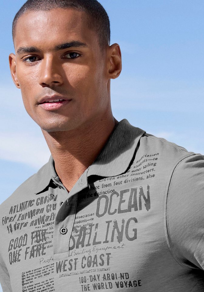 John Devin Poloshirt mit Print Regular-Fit, aus Slub-Qualität, mit Print – Bild 3 von 4