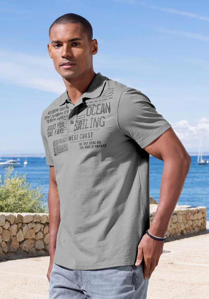 John Devin Poloshirt mit Print Regular-Fit, aus Slub-Qualität, mit Print – Bild 4 von 4