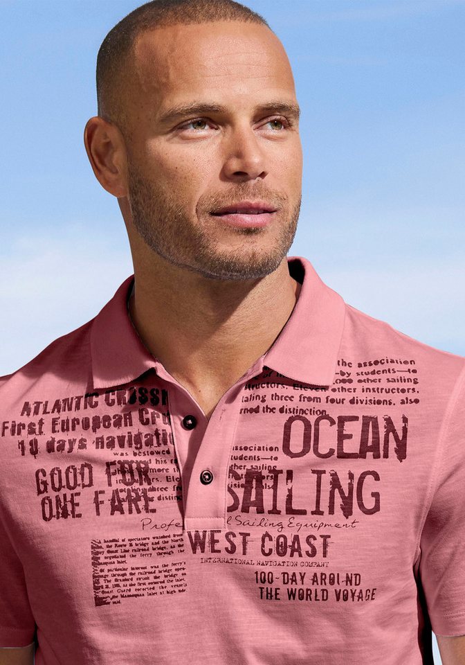John Devin Poloshirt mit Print Regular-Fit, aus Slub-Qualität, mit Print – Bild 3 von 4