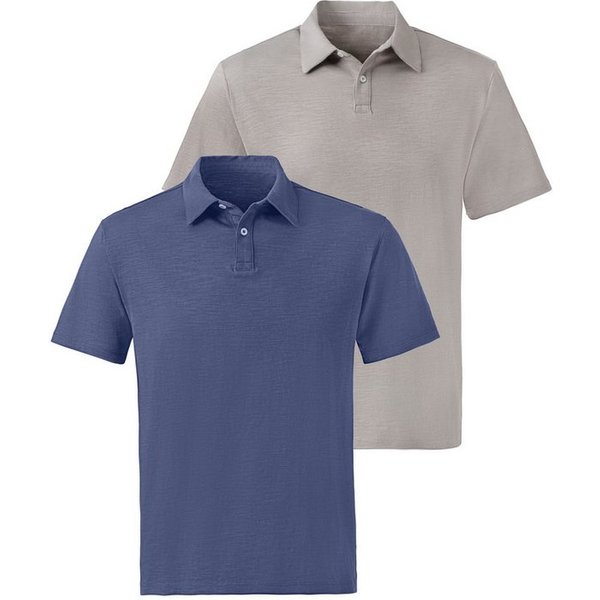 John Devin Poloshirt mit Slub-Garn Struktur (Packung, 2-tlg., 2er-Pack) aus leichter, strukturierter Baumwollqualität - im 2er-Sparpack