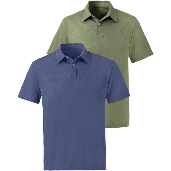 John Devin Poloshirt mit Slub-Garn Struktur (Packung, 2-tlg., 2er-Pack) aus leichter, strukturierter Baumwollqualität - im 2er-Sparpack