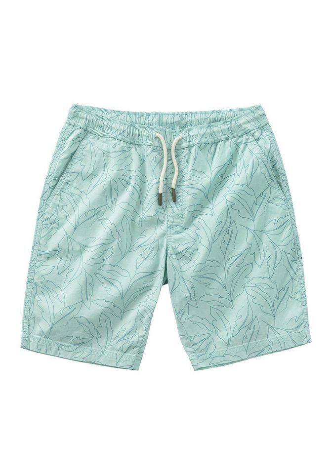 John Devin Shorts - Bermuda mit Blätter-Print kurze Schlupfhose aus elastischer, gewebter Baumwollqualität – Bild 2 von 5