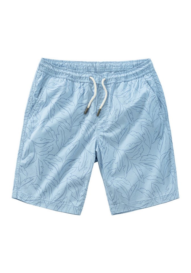 John Devin Shorts - Bermuda mit Blätter-Print kurze Schlupfhose aus elastischer, gewebter Baumwollqualität – Bild 2 von 5