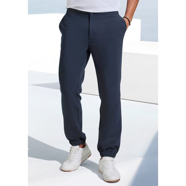 John Devin Stoffhose mit elastischen Bündchen, aus leicht dehnbarer Webqualität