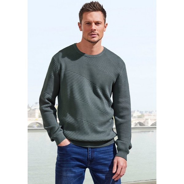 John Devin Strickpullover Pullover aus weichem Strukturstrick