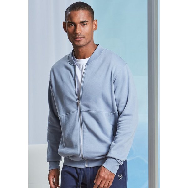 John Devin Sweatjacke mit modischer Teilungsnaht Langarm, Sweatjacke mit Reißverschluss und Rundhals, Baumwollmischung