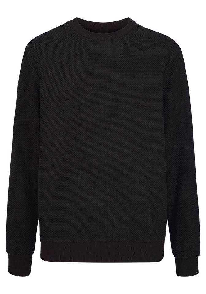 John Devin Sweatshirt aus Struktur-Qualität, relaxed fit in Struktur-Qualität, mit klassischem Rundhalsausschnitt, Langarm – Bild 2 von 5
