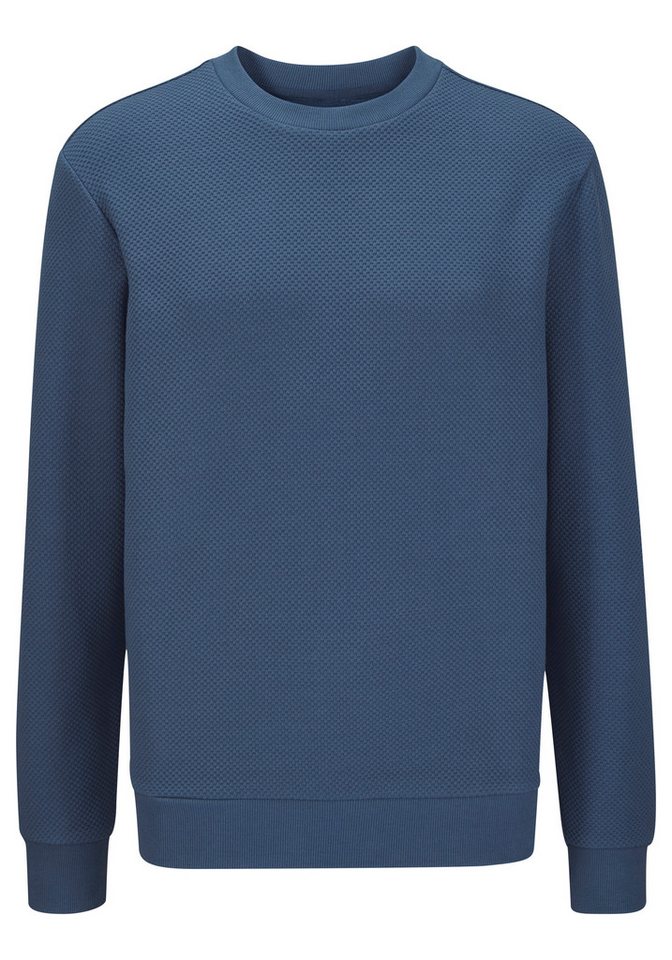 John Devin Sweatshirt aus Struktur-Qualität, relaxed fit in Struktur-Qualität, mit klassischem Rundhalsausschnitt, Langarm – Bild 2 von 5