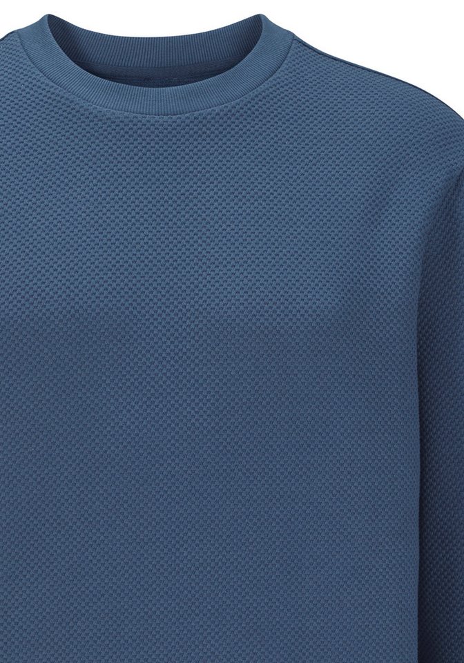 John Devin Sweatshirt aus Struktur-Qualität, relaxed fit in Struktur-Qualität, mit klassischem Rundhalsausschnitt, Langarm – Bild 4 von 5
