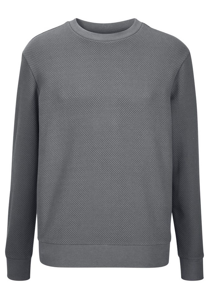 John Devin Sweatshirt aus Struktur-Qualität, relaxed fit in Struktur-Qualität, mit klassischem Rundhalsausschnitt, Langarm – Bild 2 von 5