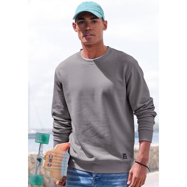 John Devin Sweatshirt Langarm, Pullover mit Rundhals, Baumwollmischung