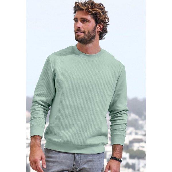John Devin Sweatshirt Langarm, Pullover mit Struktur, Rundhals, Baumwollmischung