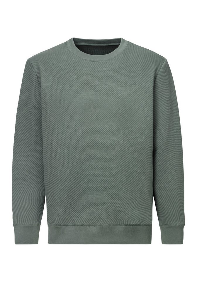 John Devin Sweatshirt Langarm, Pullover mit Struktur, Rundhals, Baumwollmischung – Bild 2 von 5