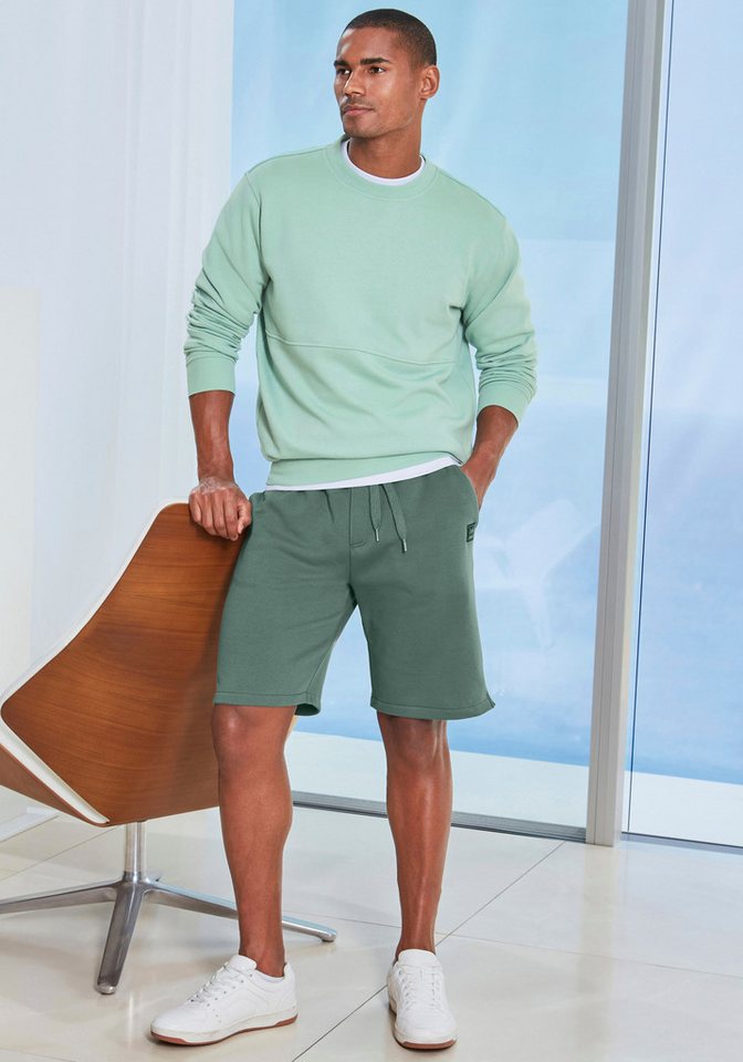 John Devin Sweatshirt - Pullover mit modischen Teilungsnähten Langarm, Sweatshirt mit Rundhals, Baumwollmischung – Bild 4 von 4