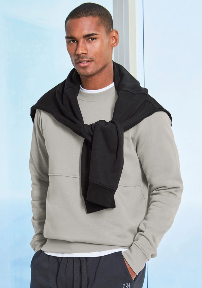 John Devin Sweatshirt - Pullover mit modischen Teilungsnähten Langarm, Sweatshirt mit Rundhals, Baumwollmischung – Bild 5 von 5