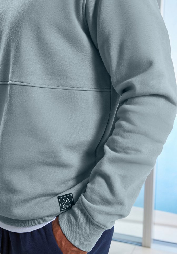 John Devin Sweatshirt - Pullover mit modischen Teilungsnähten Langarm, Sweatshirt mit Rundhals, Baumwollmischung – Bild 4 von 5