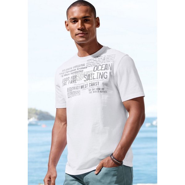 John Devin T-Shirt mit Print Regular-Fit, aus Slub-Qualität, mit Print