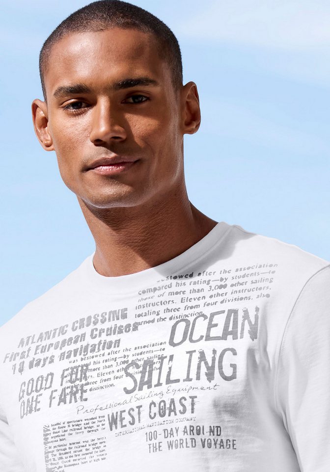 John Devin T-Shirt mit Print Regular-Fit, aus Slub-Qualität, mit Print – Bild 3 von 4