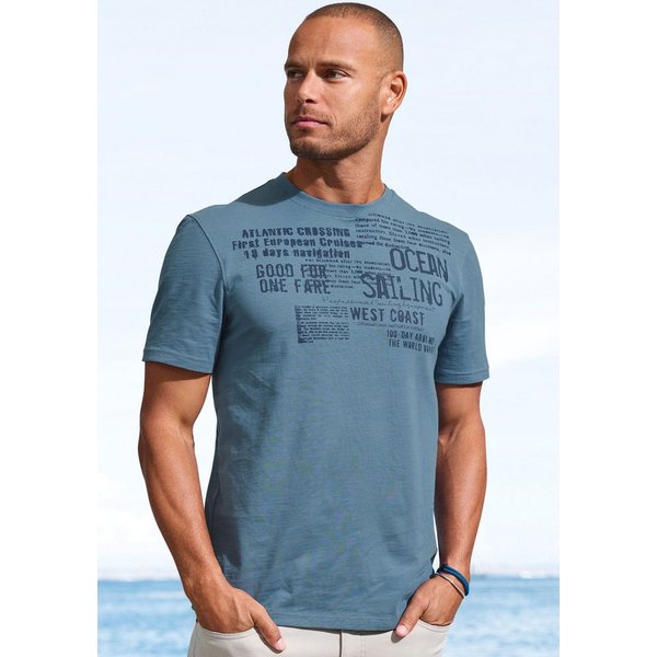 John Devin T-Shirt mit Print Regular-Fit, aus Slub-Qualität, mit Print