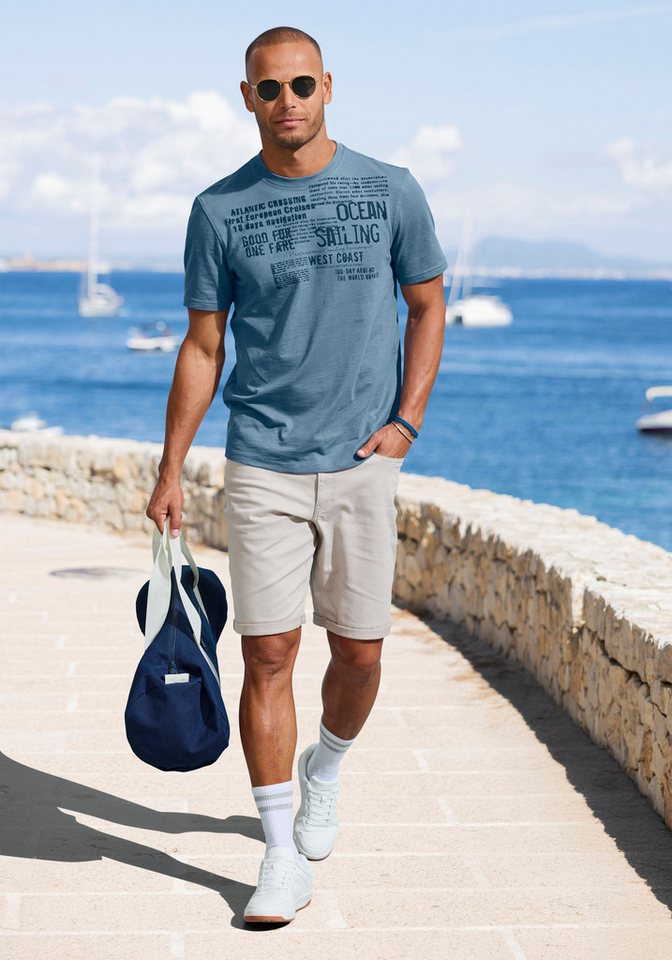 John Devin T-Shirt mit Print Regular-Fit, aus Slub-Qualität, mit Print – Bild 4 von 4