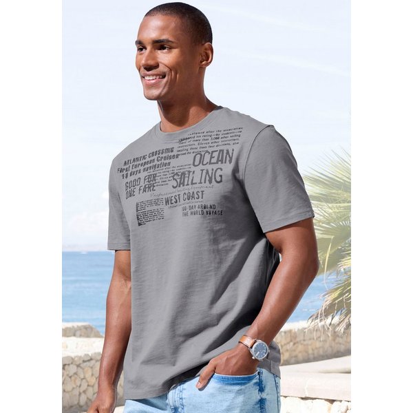 John Devin T-Shirt mit Print Regular-Fit, aus Slub-Qualität, mit Print