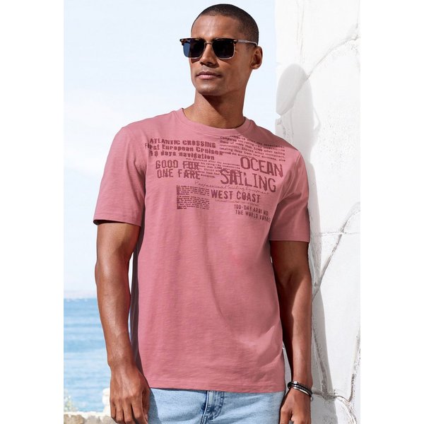John Devin T-Shirt mit Print Regular-Fit, aus Slub-Qualität, mit Print
