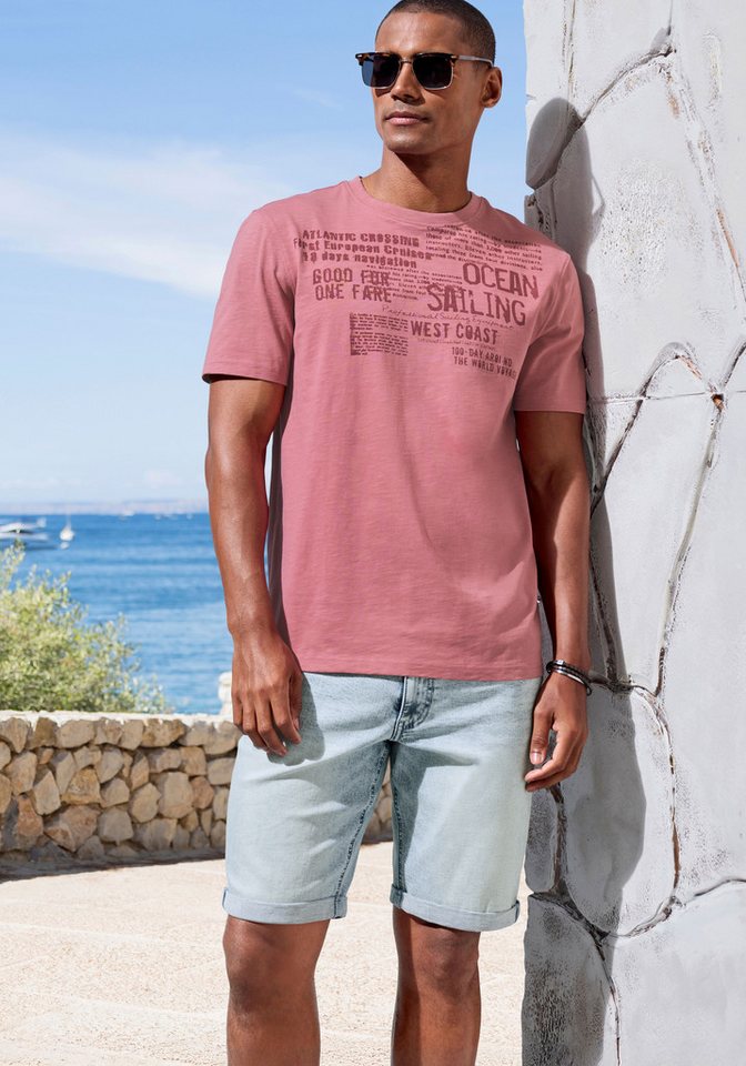 John Devin T-Shirt mit Print Regular-Fit, aus Slub-Qualität, mit Print – Bild 4 von 4