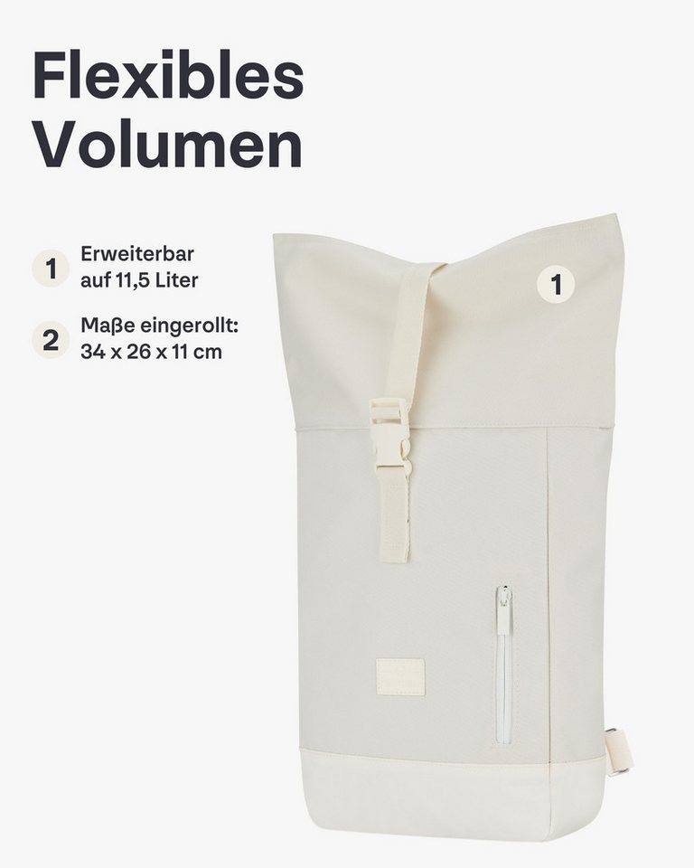 Johnny Urban Cityrucksack Robin Small, Rolltop Damen Herren (1-tlg), Wasserabweisend – Bild 3 von 5