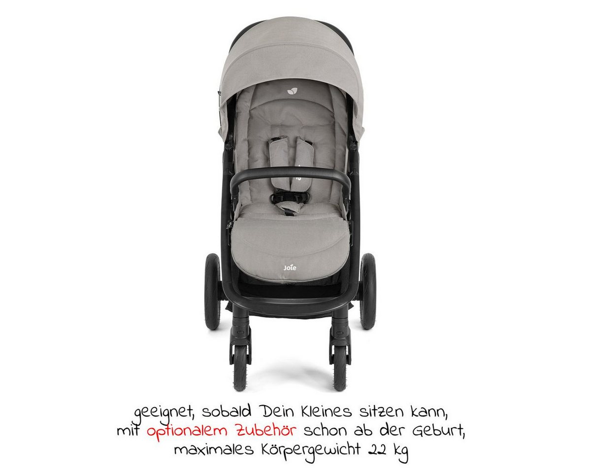 Joie Kinder-Buggy Litetrax Pro Air - Pebble, Sportwagen mit Liegefunktion, Luftreifen & Regenschutz bis 22 kg – Bild 4 von 5