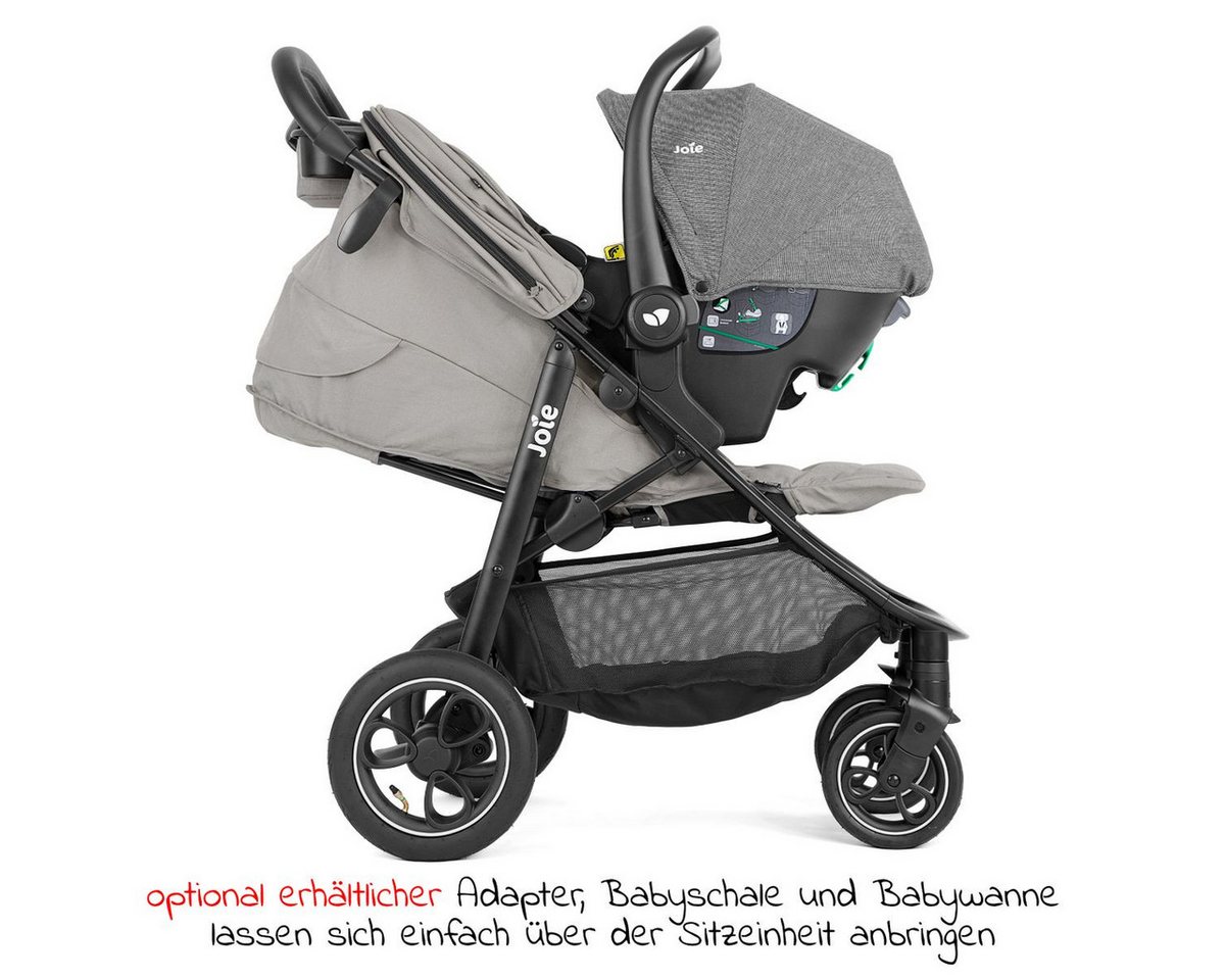 Joie Kinder-Buggy Litetrax Pro Air - Pebble, Sportwagen mit Liegefunktion, Luftreifen & Regenschutz bis 22 kg – Bild 5 von 5