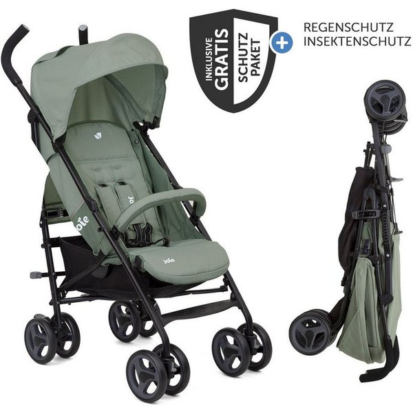 Joie Kinder-Buggy Nitro LX - Laurel, Sportwagen Reisebuggy mit Liegefunktion nur 7,7 kg inkl. Regenschutz