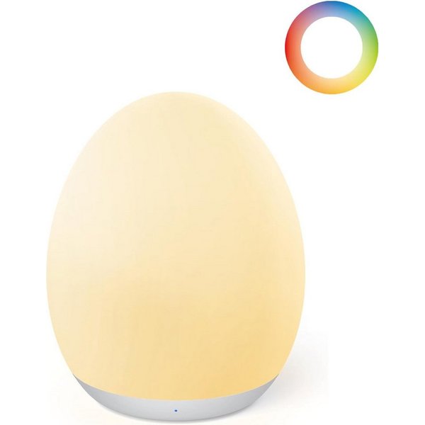 Jolywell Nachtlicht JW-CL002, LED fest integriert, Warmweiß, RGB, Dimmbar, 8 Farben (RGB+Warmweiß), Touch, Akku bis 100h, kabellos