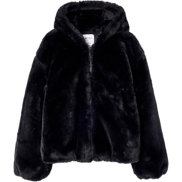 jonen Blouson Kunstfelljacke mit Kapuze Mädchen, Übergangsjacke