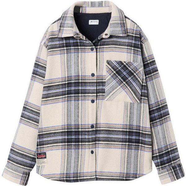 jonen Langarmhemd Flanellhemd Jungen mit Teddyfleece-Futter